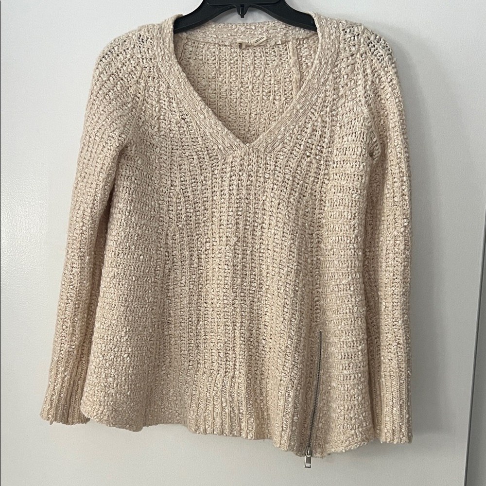 Moth Cream V-Neck Sweater